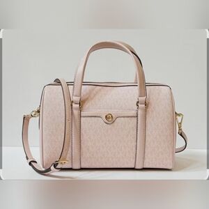 Michael Kors Travel Medium Satchel Shoulder Crossbody Duffle Bag MK Pink